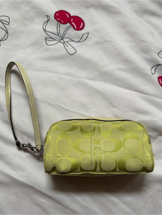 Coach Handbags - Rare Y2K Coach Lime Green Small Pouch Signature Wristlet Vintage